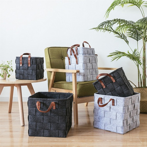 2020 New Products Indoor Wicker Stackable felt storage basket