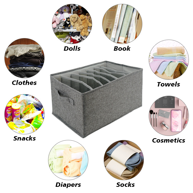 Wardrobe Clothes Organizer Washable Closet Organizers and Storage Drawer Organizer Clothes Bedroom Drawer 7 Grids