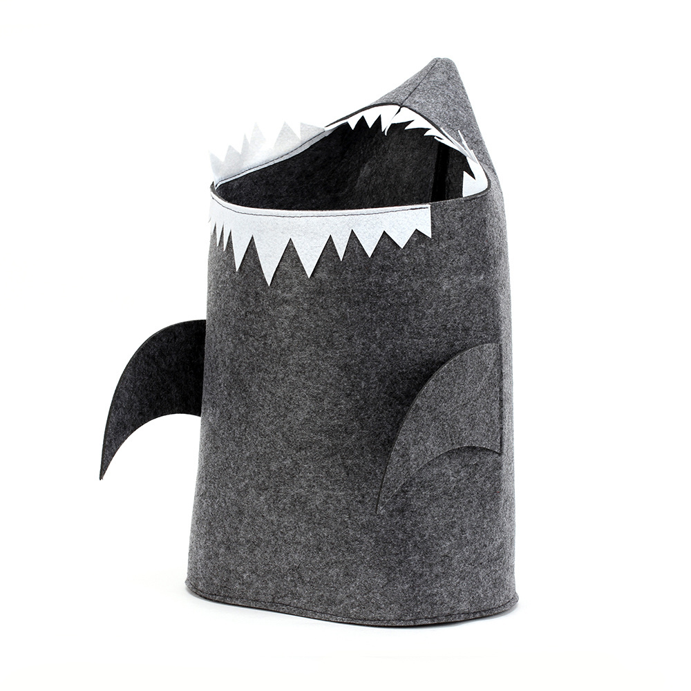 Home fashion eco-friendly dirty clothes box foldable blanket felt shark laundry basket