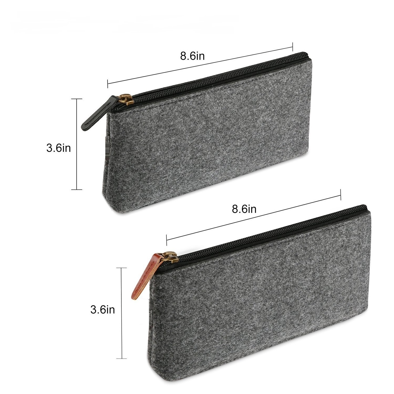 Pencil Bag Pen Case, Felt Students Stationery Pouch Zipper Bag for Pens, Pencils,