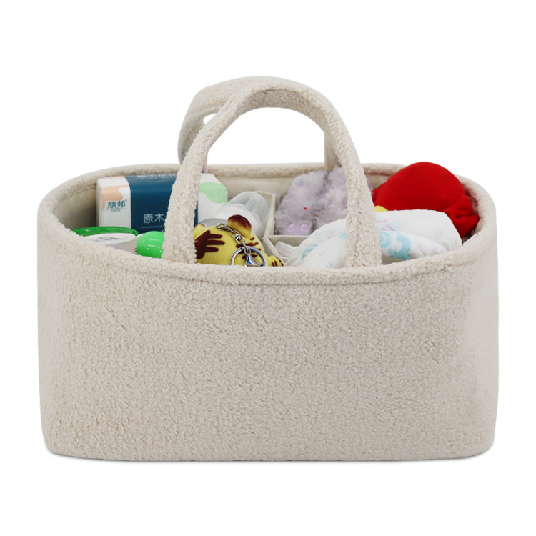 Teddy Baby Diaper Caddy Organizer ,  Portable Nursery Storage Basket with Detachable Compartments