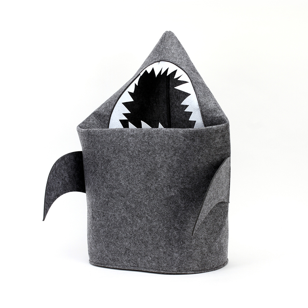 Home fashion eco-friendly dirty clothes box foldable blanket felt shark laundry basket