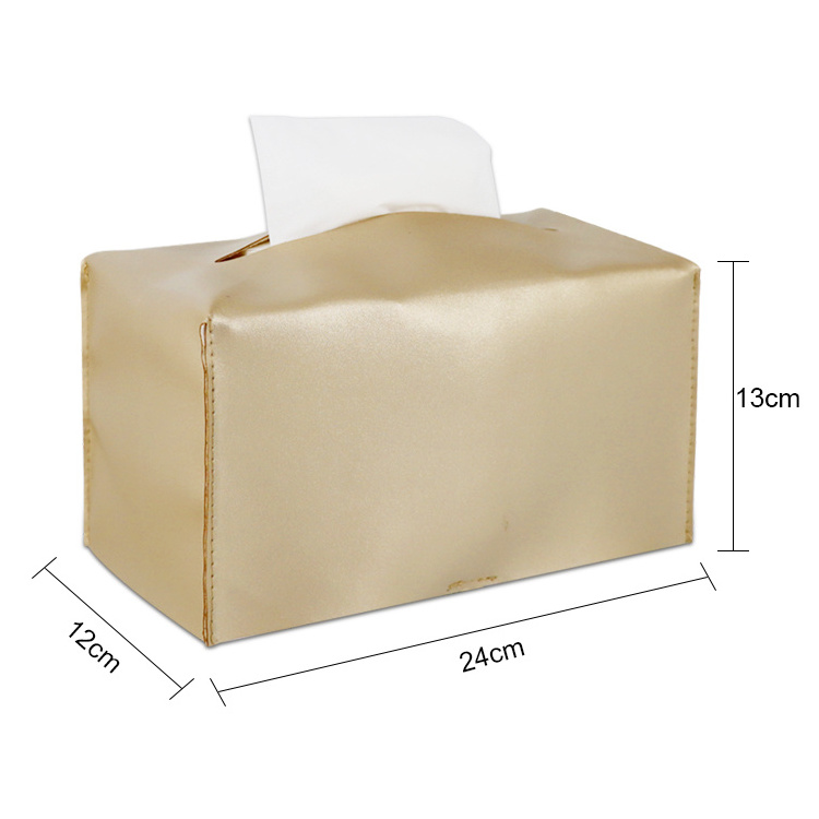 Tissue Box Cover Square PU Leather Tissue Box Holder Modern Tissue Case Facial Paper Organizer Dispenser