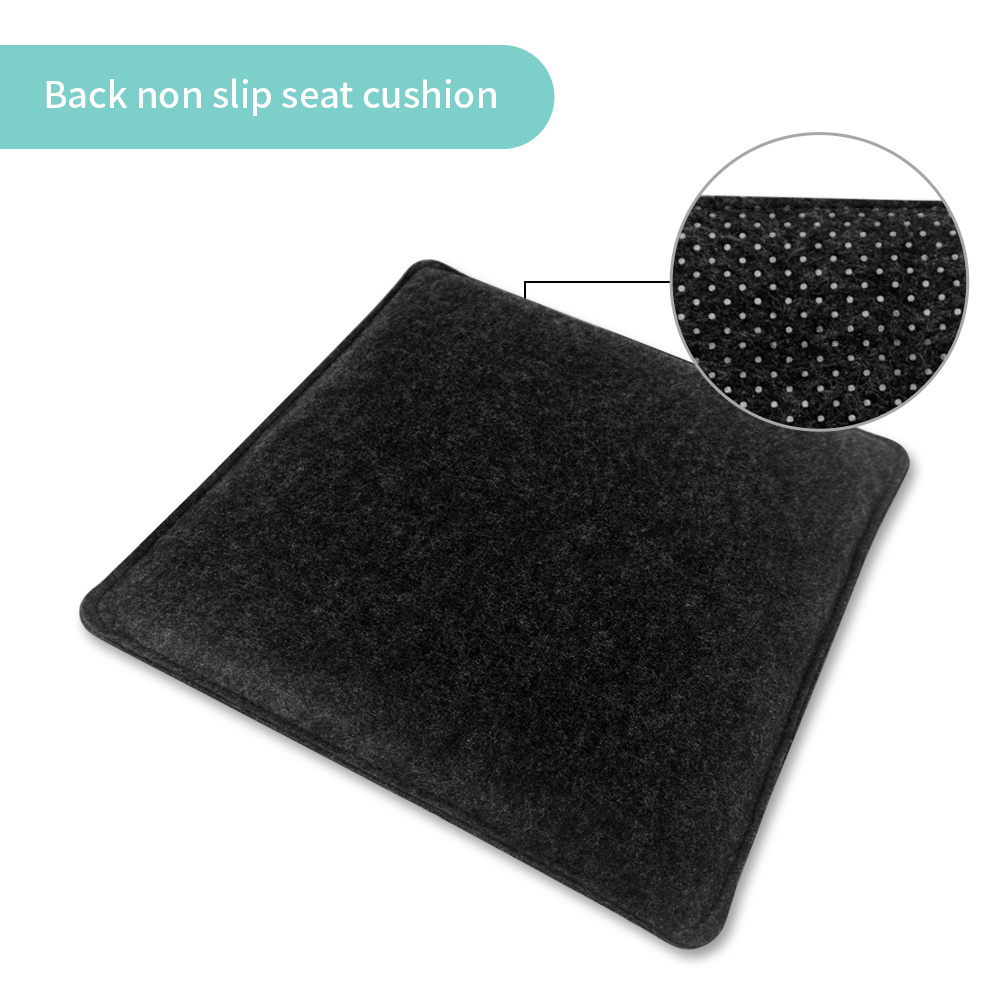 Anti Slip Felt Seat Cushions Square Chair Cushion Seat Pad Light Gray 35x35cm Set of 4 Pieces