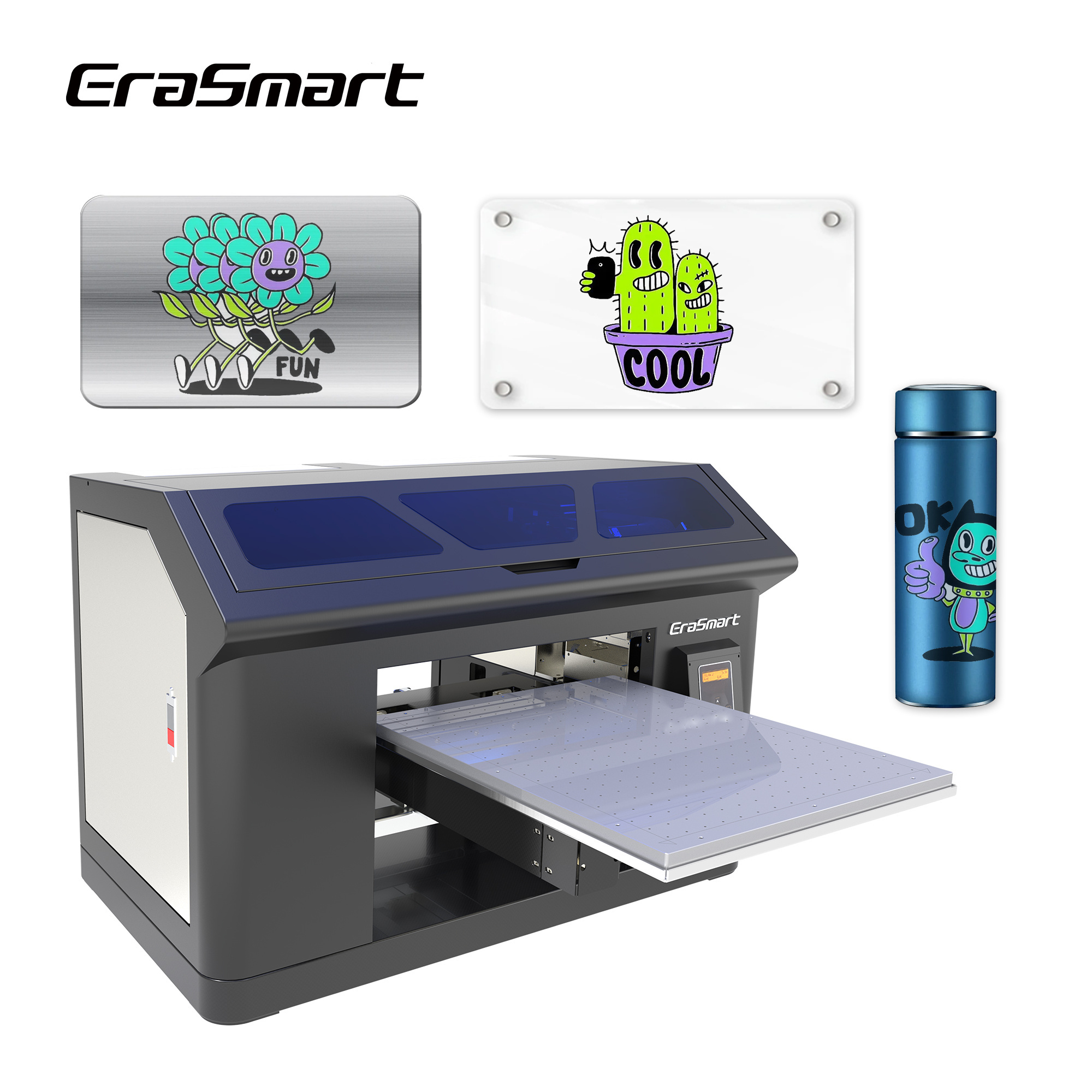 Erasmart Inkjet Uv Led Printer Roll To Roll Dtf Sticker Uv Stickers Printer Dtf Printer Machine