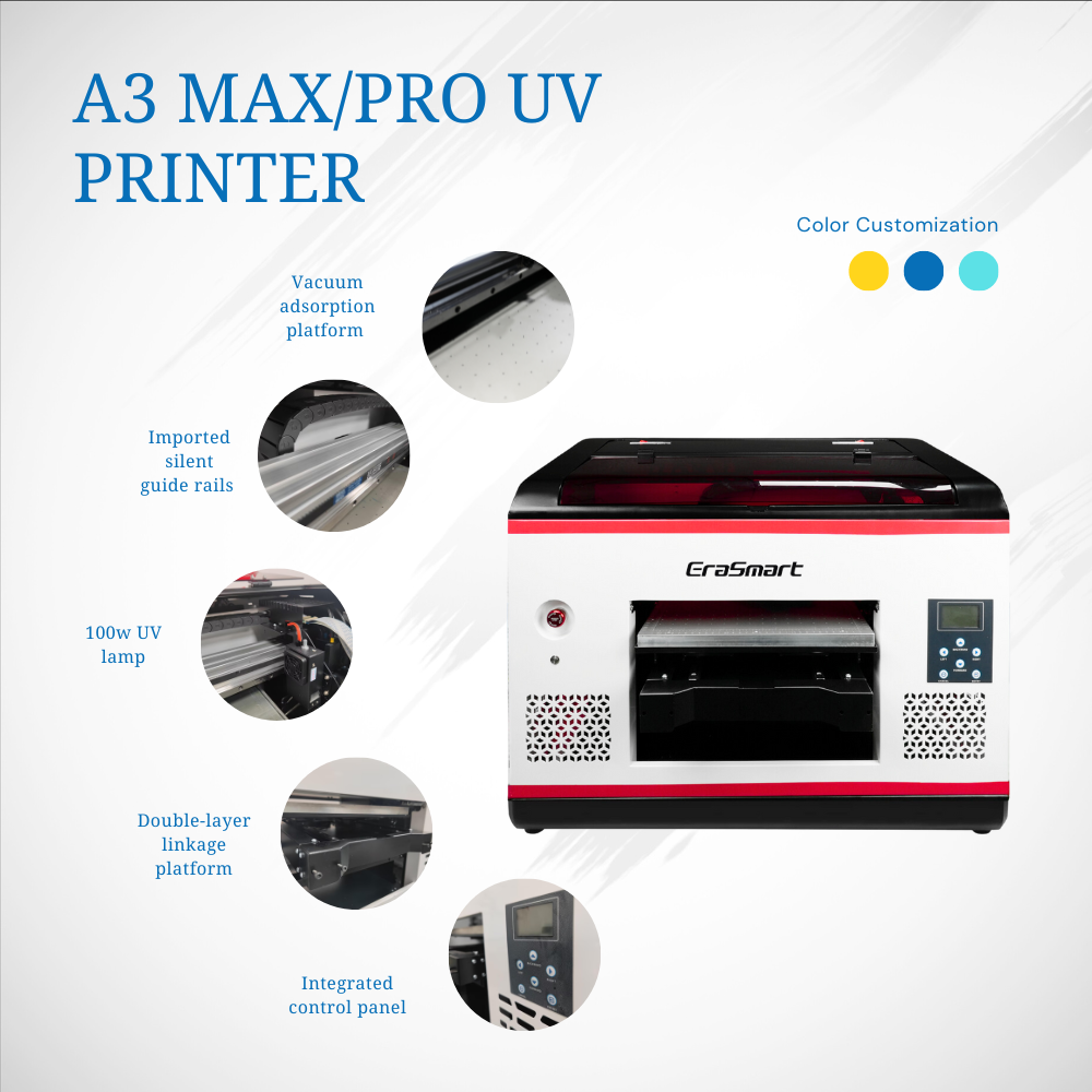 EraSmart The Newest Digital 3545 Phone Case Flatbed UV Printing Machine A3 UV Printer For Painting Printing Small Business Ideas