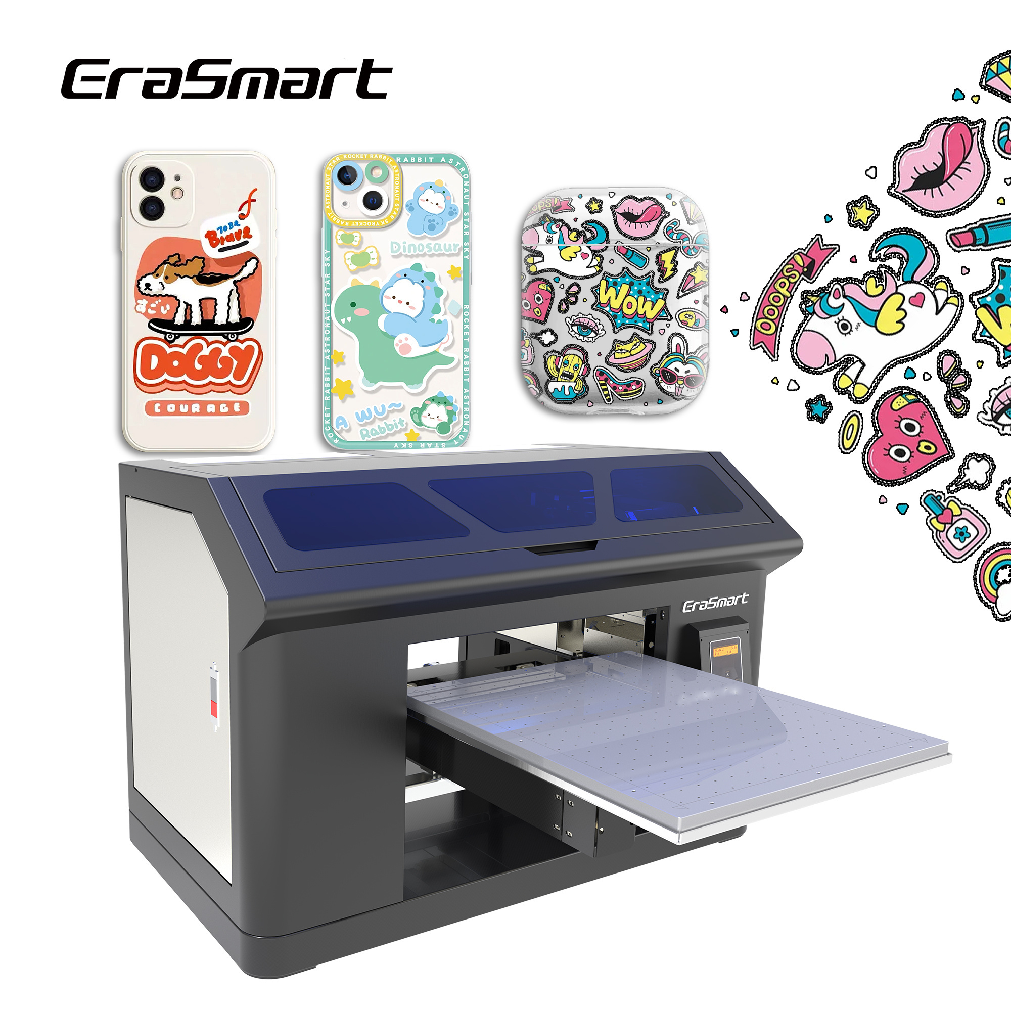 Erasmart Inkjet Uv Led Printer Roll To Roll Dtf Sticker Uv Stickers Printer Dtf Printer Machine