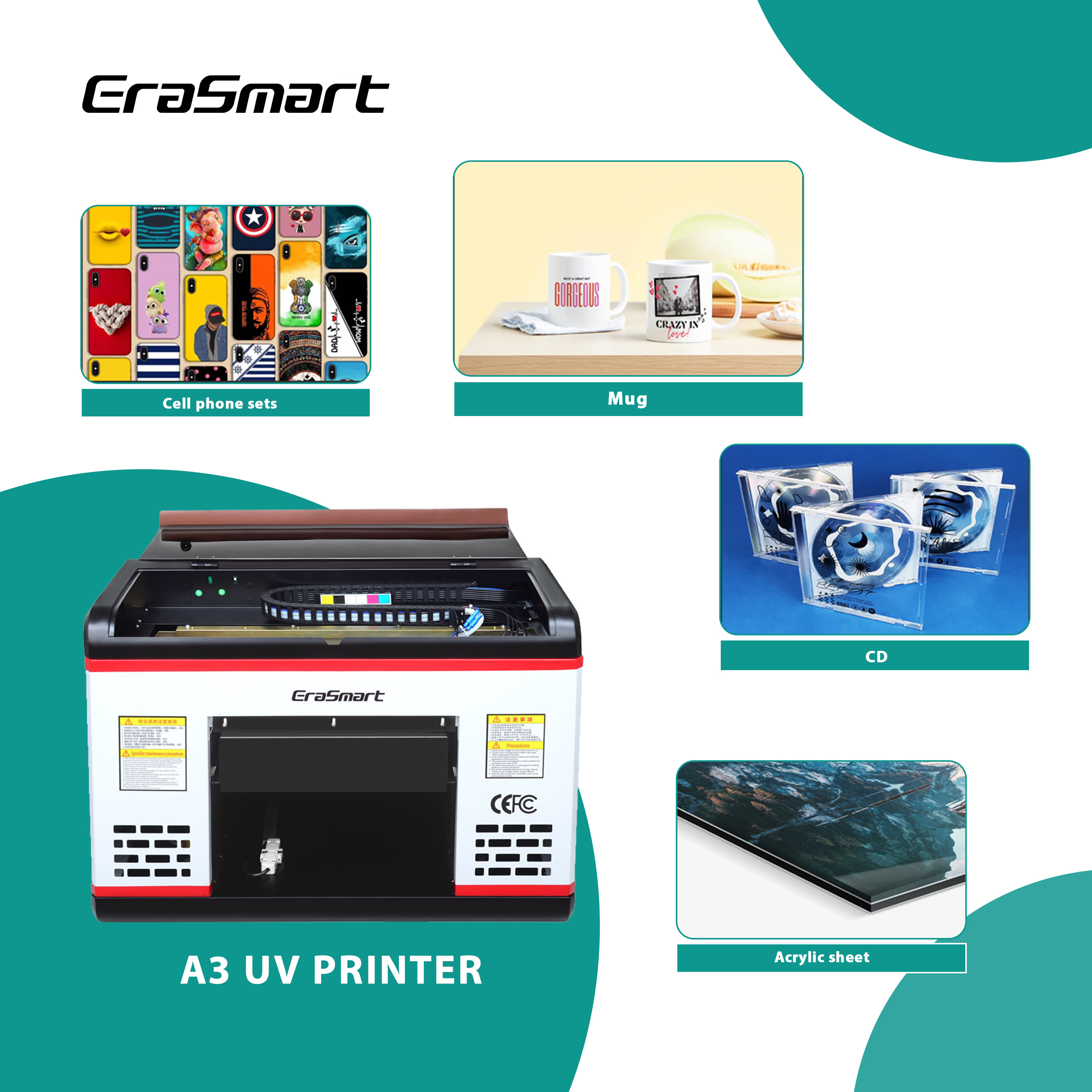 Automatic Uv Printer Pvc Card Glass Plastic Mug Pen Printer Printing Machine