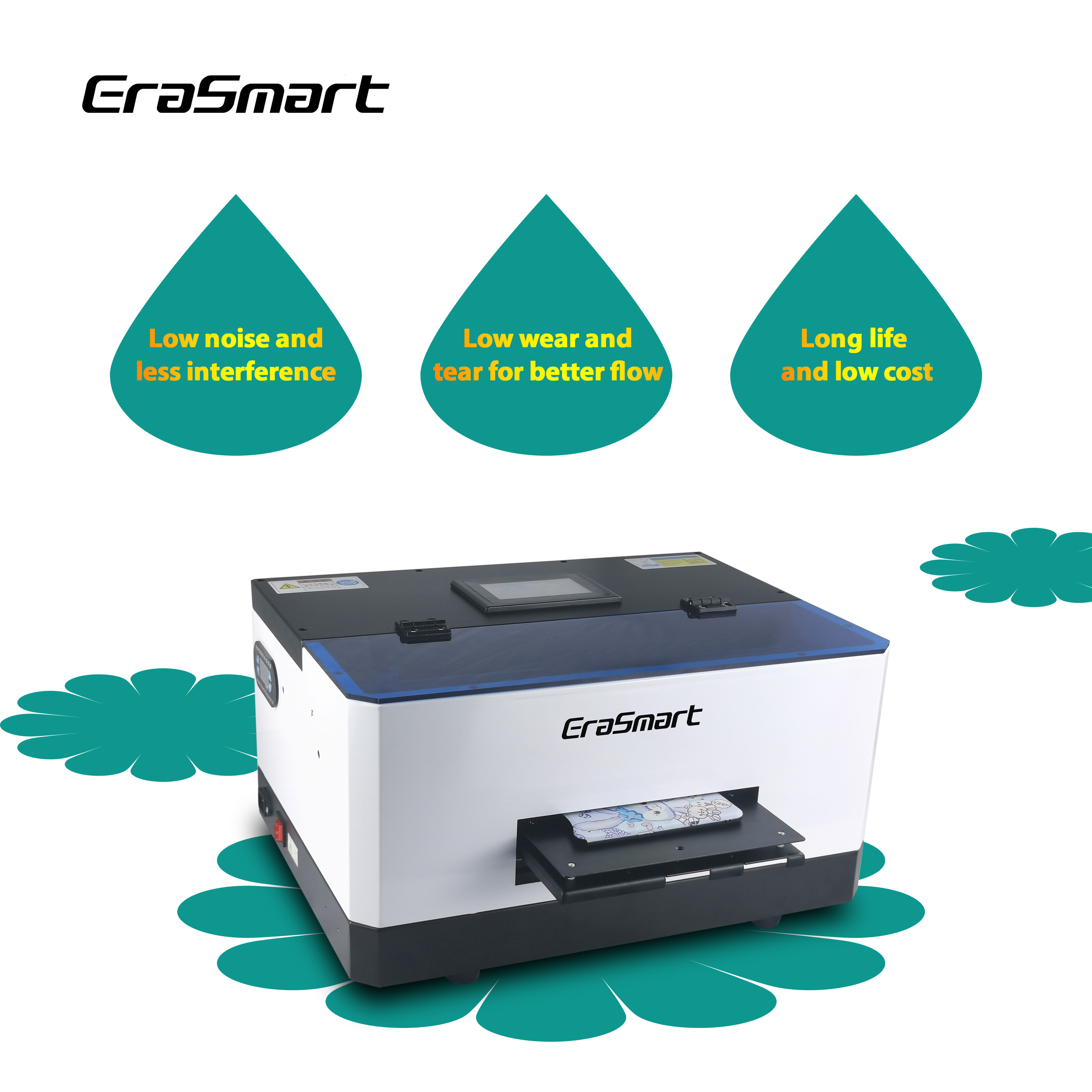 Erasmart A5 Flatbed UV Printer Machine L800 Print Head Acrylic Bottle Phone Case Printer Inkjet Printing Machine UV Printer