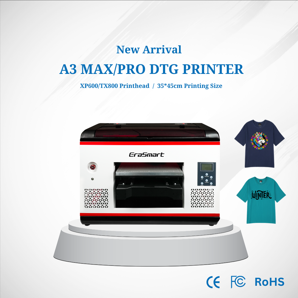 Erasmart Cheap Price Digital Printer Direct On Fabric Inkjet A3 DTG Printer Tshirt Printing Machine For Small Business At Home