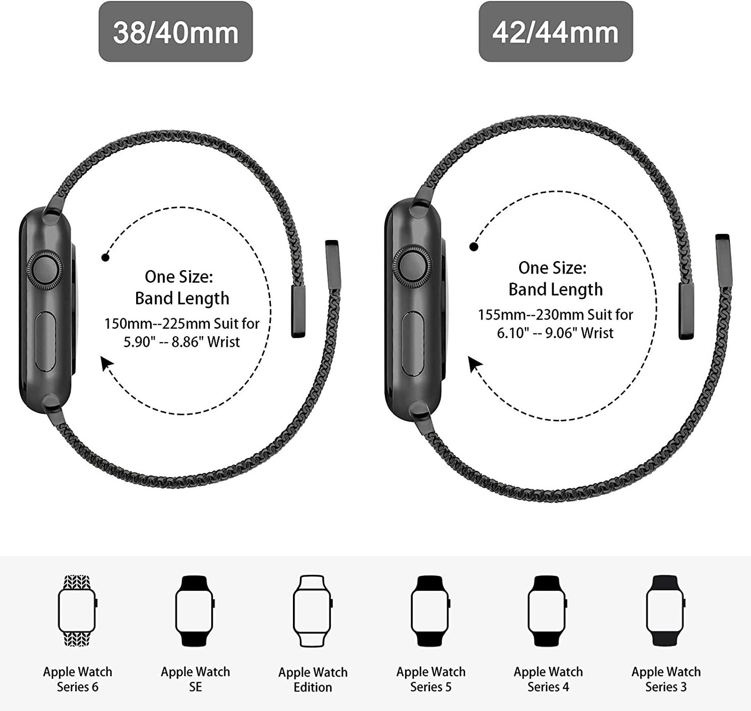 Eraysun Stainless Steel i Watch Band Magnetic Strap for Apple Watch Ultra Band Series 8 7 6 5 4 3 SE Milanese Metal Watch Band