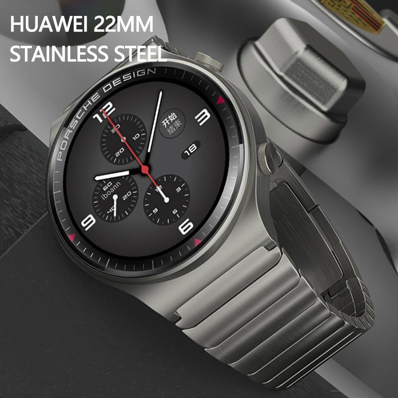 22mm Metal Strap For Huawei Watch GT3 Pro Watch 3 46mm Honor Magic 2 Porsche Design Butterfly Buckle Stainless Steel Bracelet