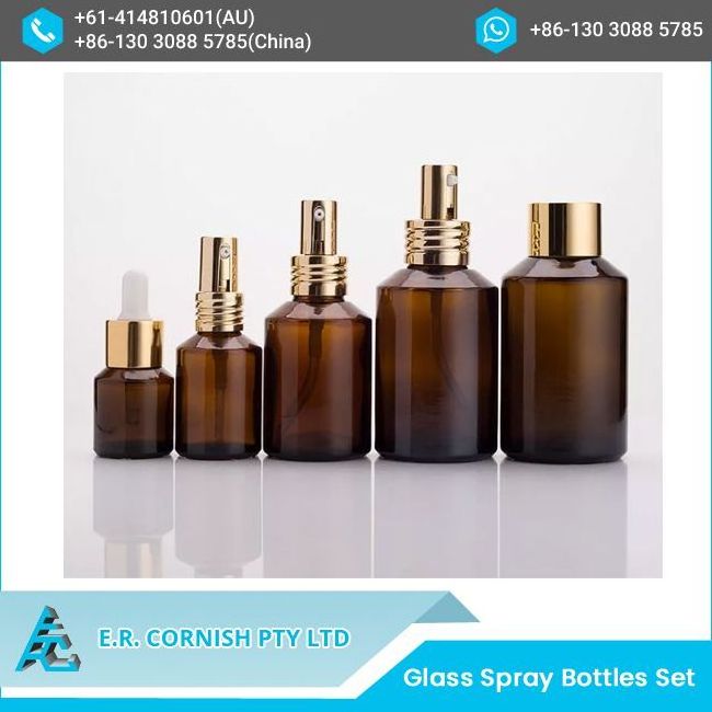 New Arrival Frosted Black Cosmetic Packaging Lotion Glass Spray Bottles Set