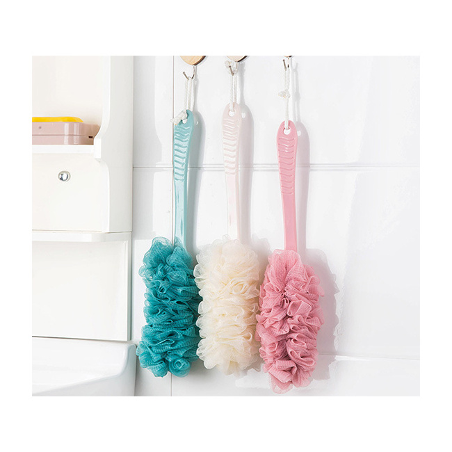 Shower Sponge Brush Body Wash Brush with Long Handles Bath Brush for Back Shower Puff