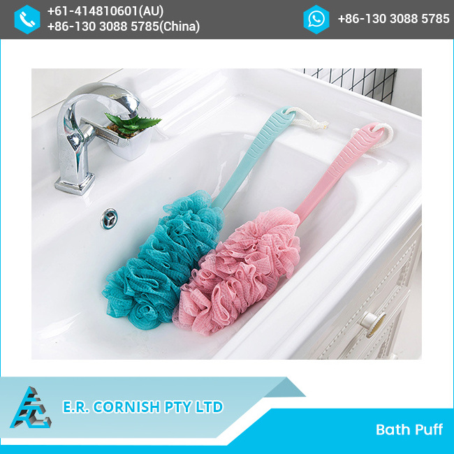 Shower Sponge Brush Body Wash Brush with Long Handles Bath Brush for Back Shower Puff