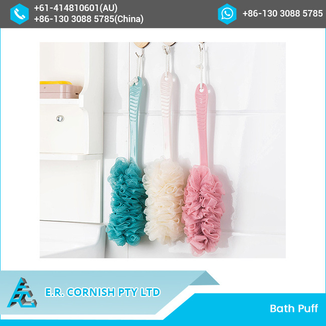 Shower Sponge Brush Body Wash Brush with Long Handles Bath Brush for Back Shower Puff