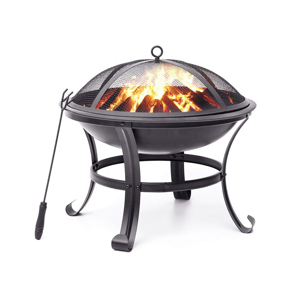 Customized Steel BBQ Grill Firepit Bowl Fire Pits with Mesh Spark Screen Cover