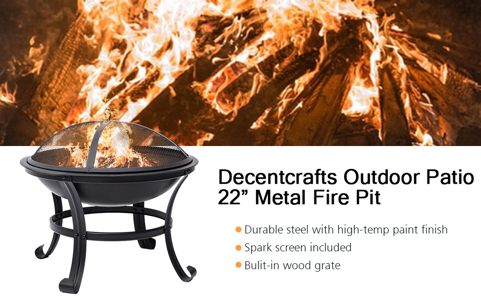 Customized Steel BBQ Grill Firepit Bowl Fire Pits with Mesh Spark Screen Cover