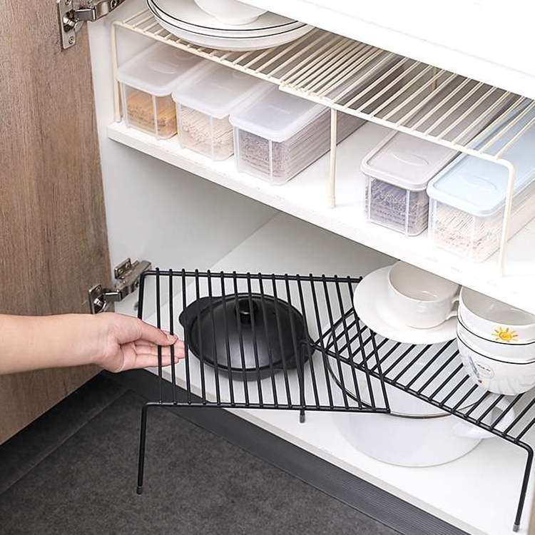 New Design Hot Sale Adjustable Iron Storage Shelf Dish Drying Rack Sundries Organizer