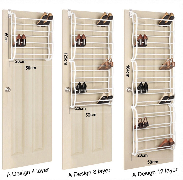 Over Door Hanging Shoe Rack 12 Tier Shelf Organiser Storage Stand