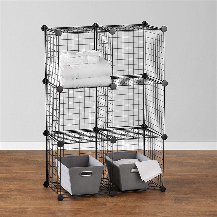 Homeries Diy Cube System Closet Cabinet And Modular Metal Storage Shelving Grids Cubes Wire Mesh Shelves And Rack