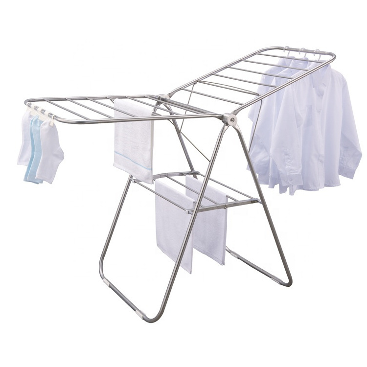 Factory Supplying 12M Stainless Steel Clothes Stand Hanger Dryer Laundry Cloth Clothing Drying Rack