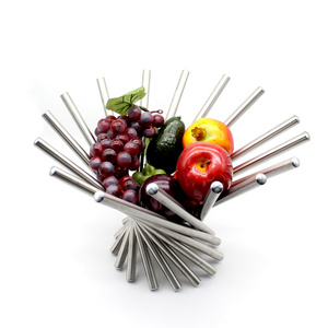 Stainless Steel Folding Rotation Fruit Basket, Metal Fruit Bowl Fruit Holder