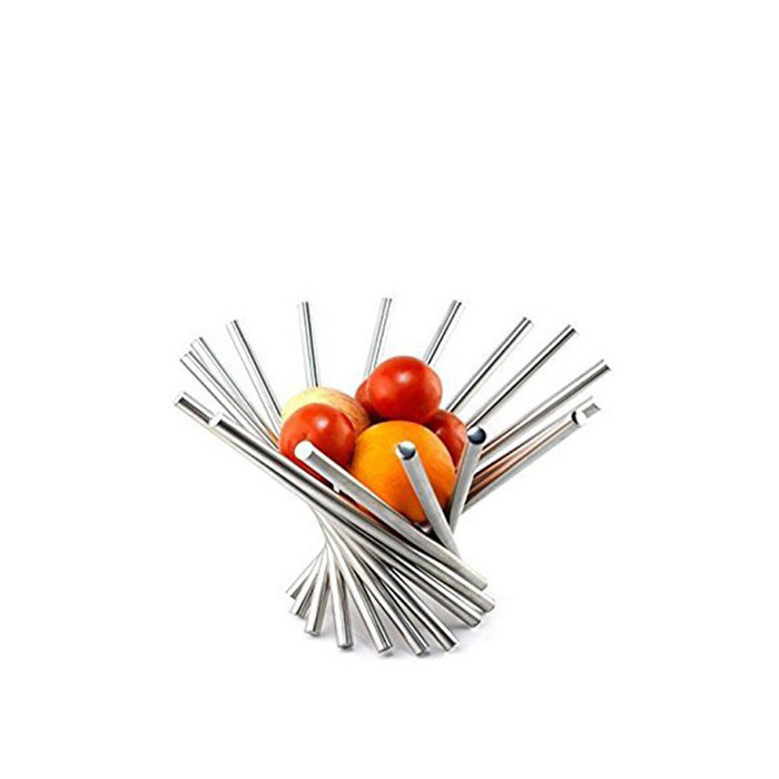 Stainless Steel Folding Rotation Fruit Basket, Metal Fruit Bowl Fruit Holder