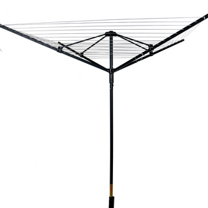 Large Outdoor Standing Clothes Line Dryer 4 Arms Adjustable Rotary Airer Hanging Drying Rack