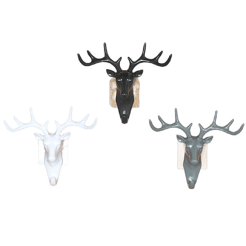 American antler decorative hook self-adhesive punch-free wall shelf wall hanging traceless key sticky hook