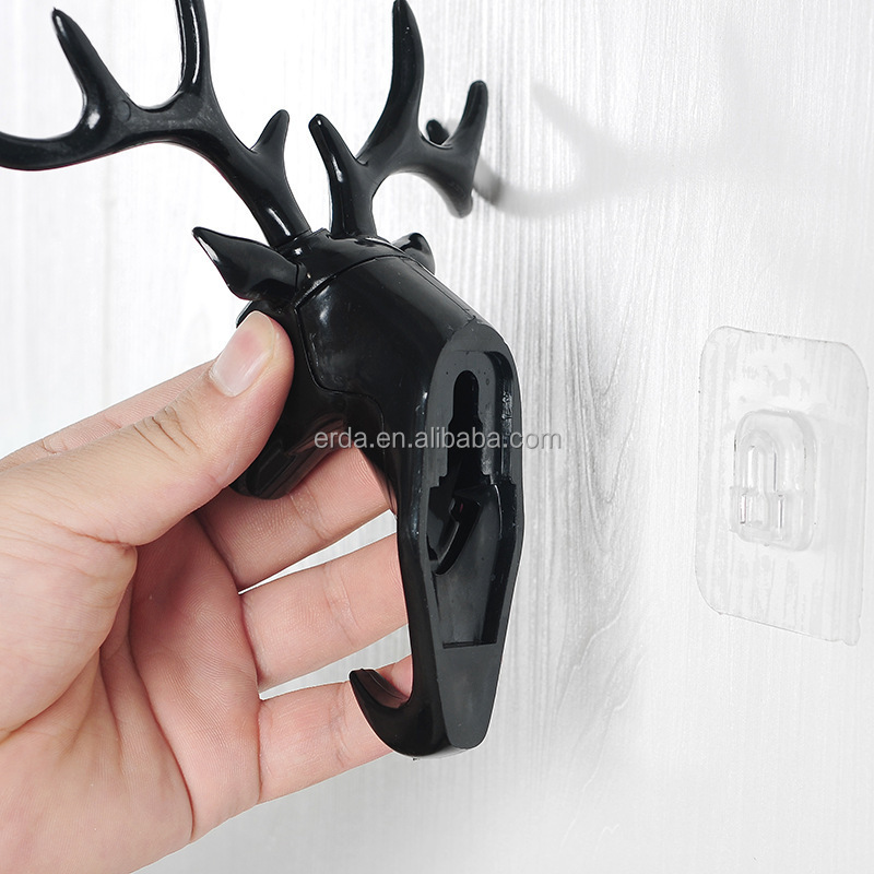 American antler decorative hook self-adhesive punch-free wall shelf wall hanging traceless key sticky hook