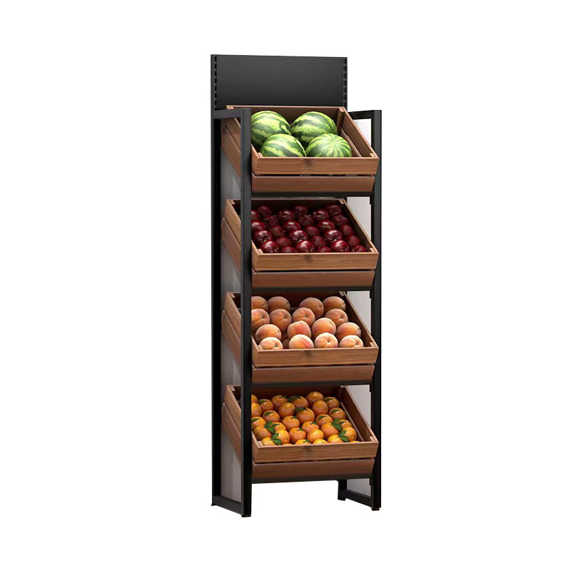 Factory sale Supermarket fruit rack and vegetable storage shelves for grocery store,beverage crates shelf