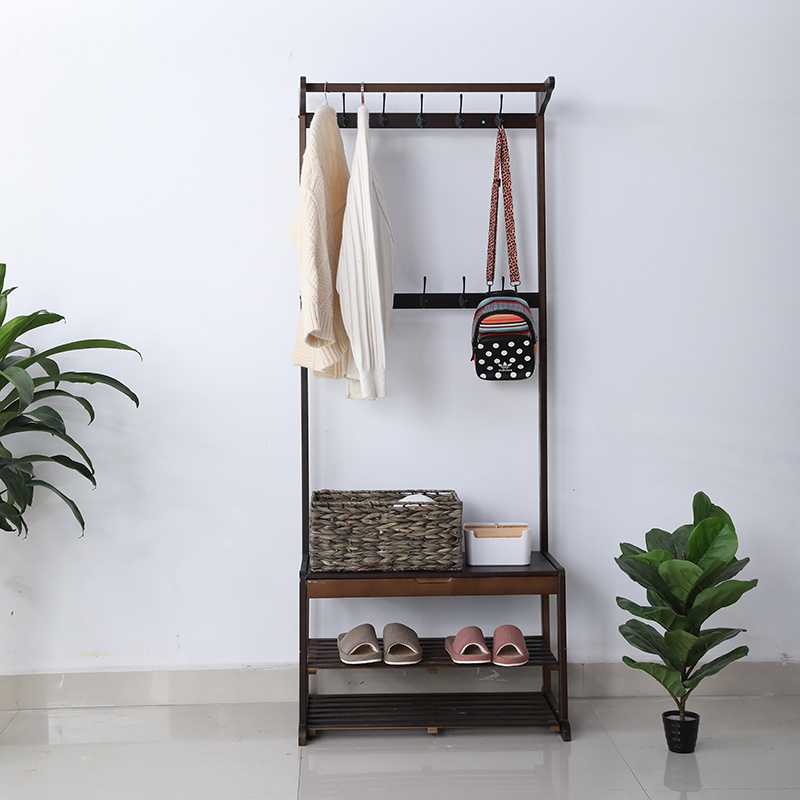 Coat Rack Shoe Bench, Hall Tree Entryway Storage Shelf