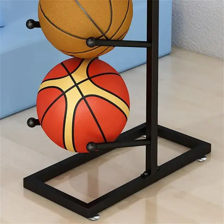 Ball Holder 4-Tier Multipurpose Basketball And Medicine Ball Storage Rack Indoor Outdoor Vertical Exercise Ball Rack