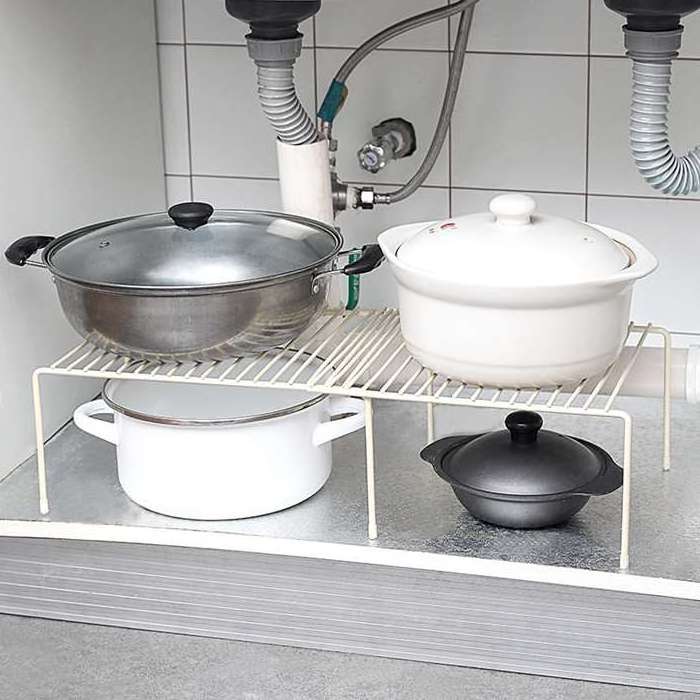 New Design Hot Sale Adjustable Iron Storage Shelf Dish Drying Rack Sundries Organizer