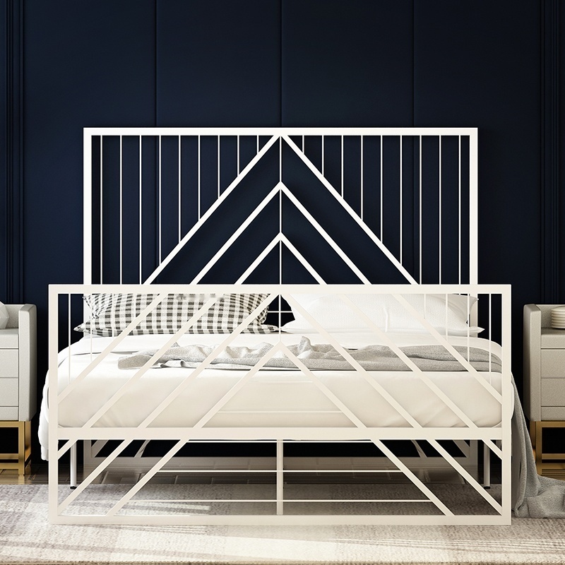 Nordic modern simple princess iron bed iron frame steel frame double adult bed frame king size children beds