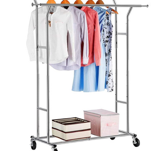 Double Rail Garment Racks Clothes Racks Commercial Grade Height Adjustable Heavy Duty Clothing Racks for Boutiques