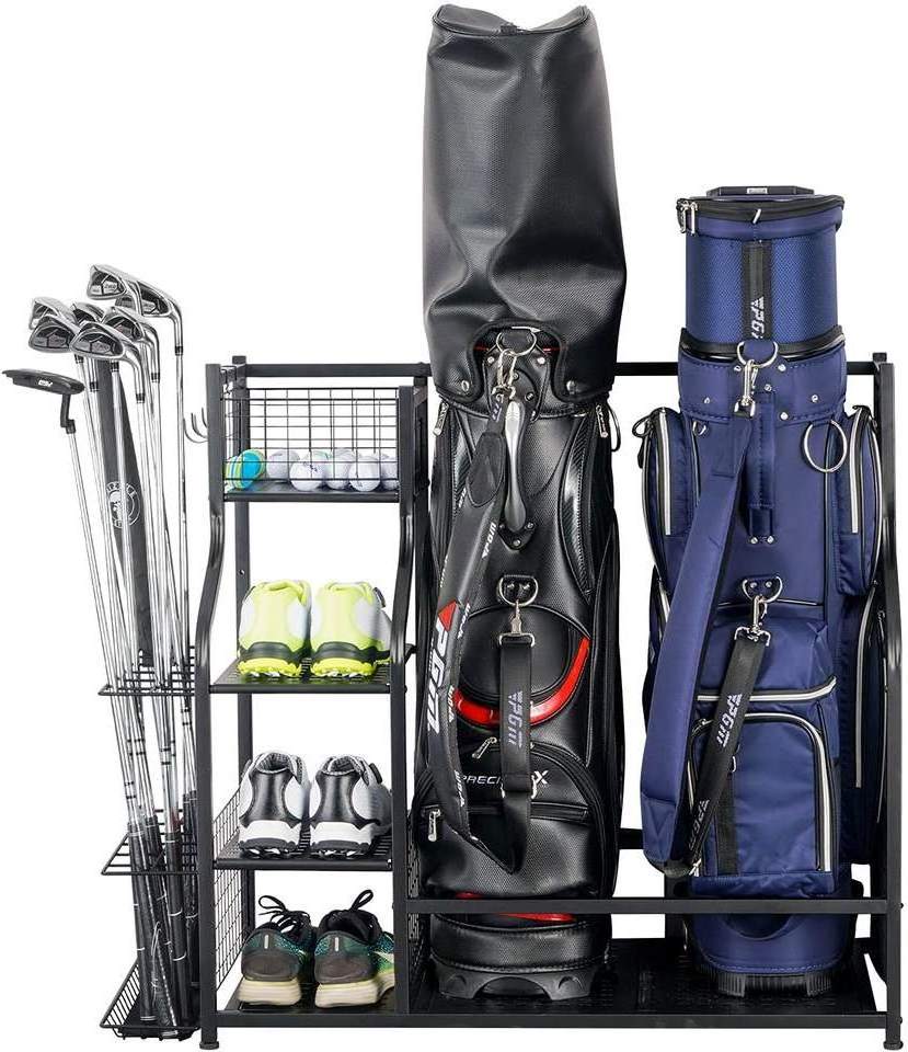 Multipurpose Golf Bag Storage Garage Organizer Golfing Equipment Display Rack For Garage Living Room