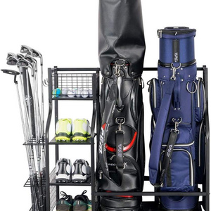 Multipurpose Golf Bag Storage Garage Organizer Golfing Equipment Display Rack For Garage Living Room