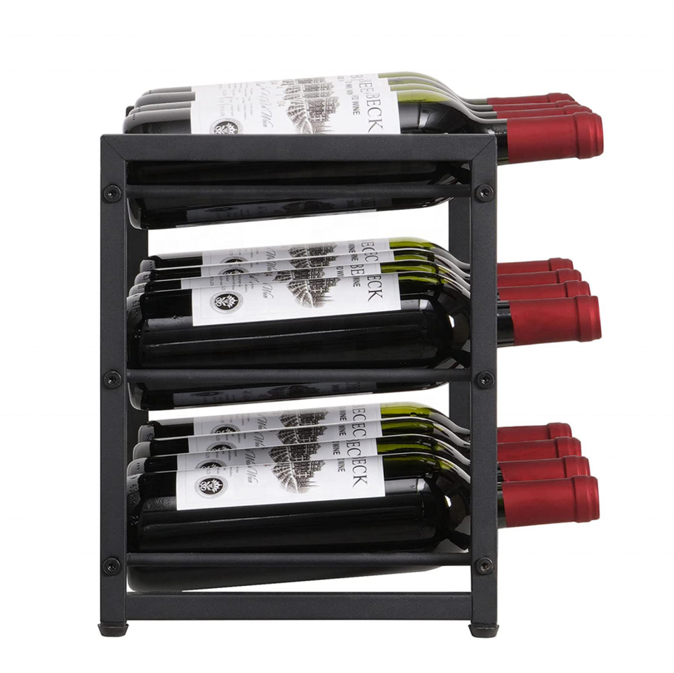 3 Tier Stackable Wine Rack Freestanding 12 Bottles Organizer Holder Stand Countertop Storage Shelf