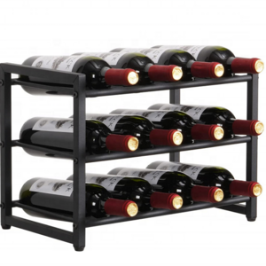 3 Tier Stackable Wine Rack Freestanding 12 Bottles Organizer Holder Stand Countertop Storage Shelf