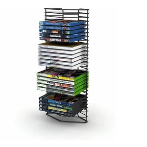 Wall Mount Stand Steel DVD Tower CD Holder Game Storage Tower CD Storage Rack