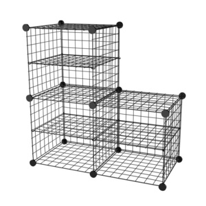 Black Assembled Wire Panel Shelf Metal Wire Sheing Unit