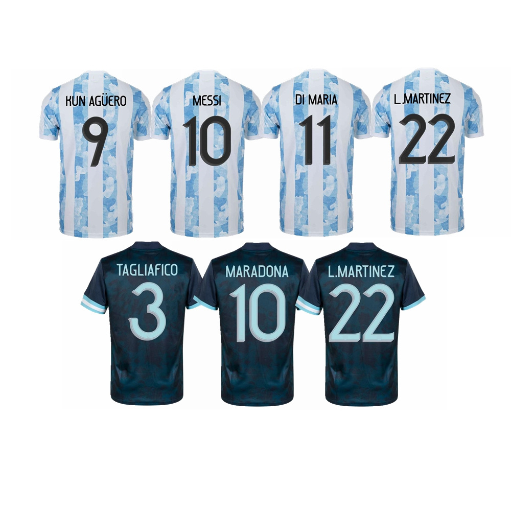 21/22  Wholesale L. MARTINEZTop Thai quality MARADONA national team KUN AGUERO MESSI DI MARIA soccer jersey