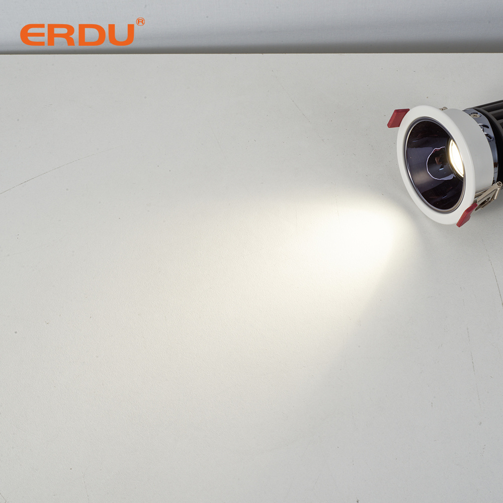 ERDU Adjustable Deep Anti-Glare Led Down Light Smart Dimmable Ceiling Recessed Led Downlight