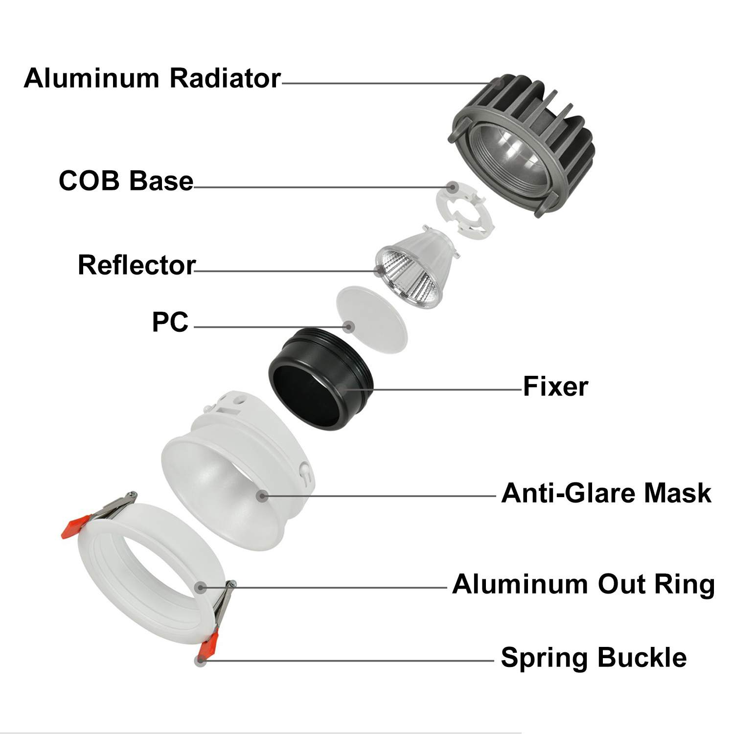 High quality indoor energy saving round ceiling recessed led downlight surface mounted adjustable wifi downlight