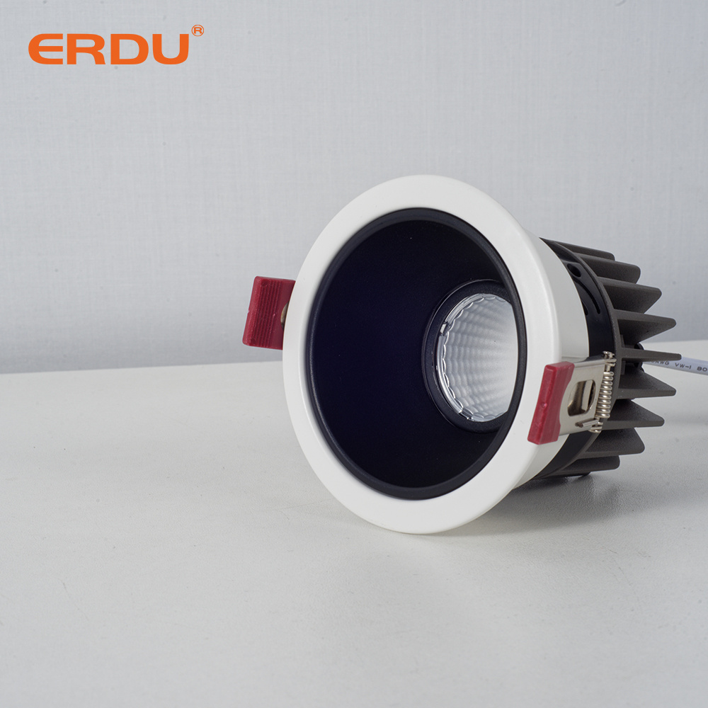 ERDU Adjustable Rotating Cob Triac Dali 0-10V Smart Dimmable Mini Led Downlight Anti Glare Ceiling Down Light