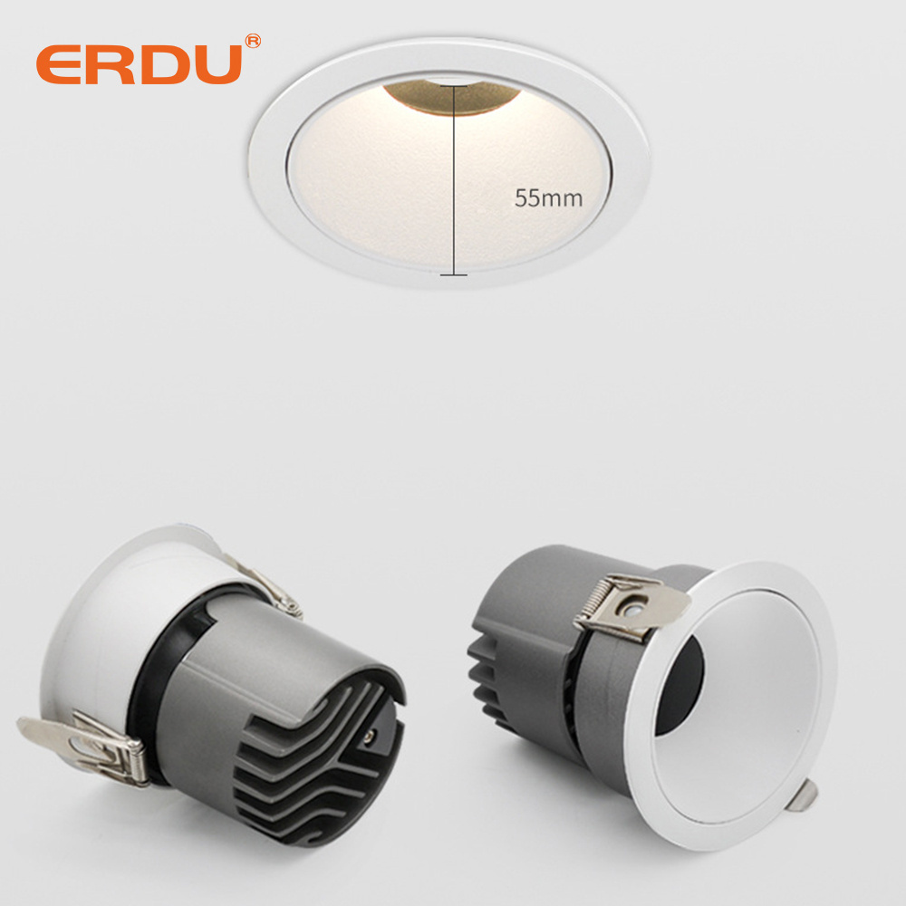 ERDU Spot Light Recessed 6w Hotel Residential Downlight Led 5000k Daylight Wafer Light, Dimmable Downlight