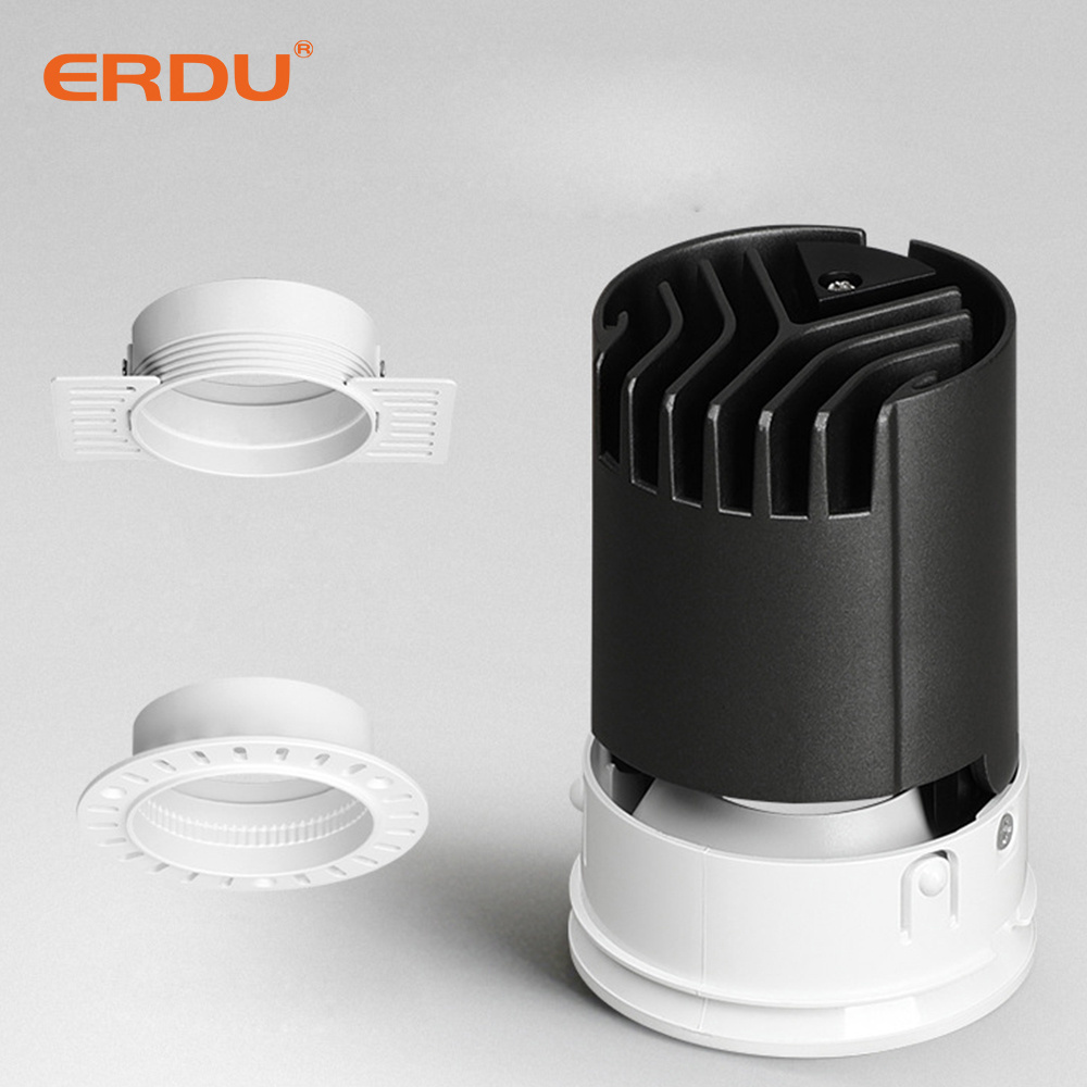 ERDU Trimless Round Spotlight Downlight Led 4000k 24 cm 50w Panel Light Can Light Downlight High Brightness Down Light