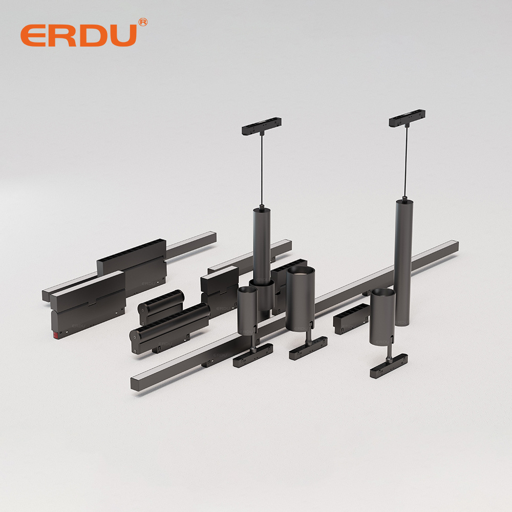 ERDU Ra>90 3000K 4000K 6000K Led Magnetic Rail lighting System 20w 48V Led Magnetic Track Light